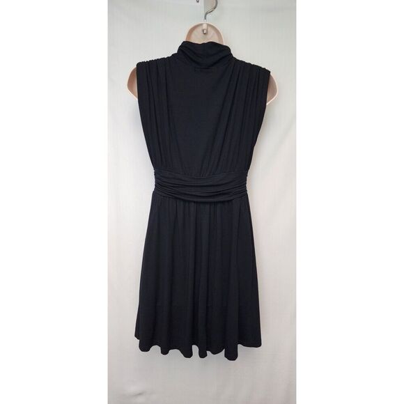 Soprano Cowl Neckline Sleeveless Black Knee Length Dress Size Medium - Picture 4 of 6